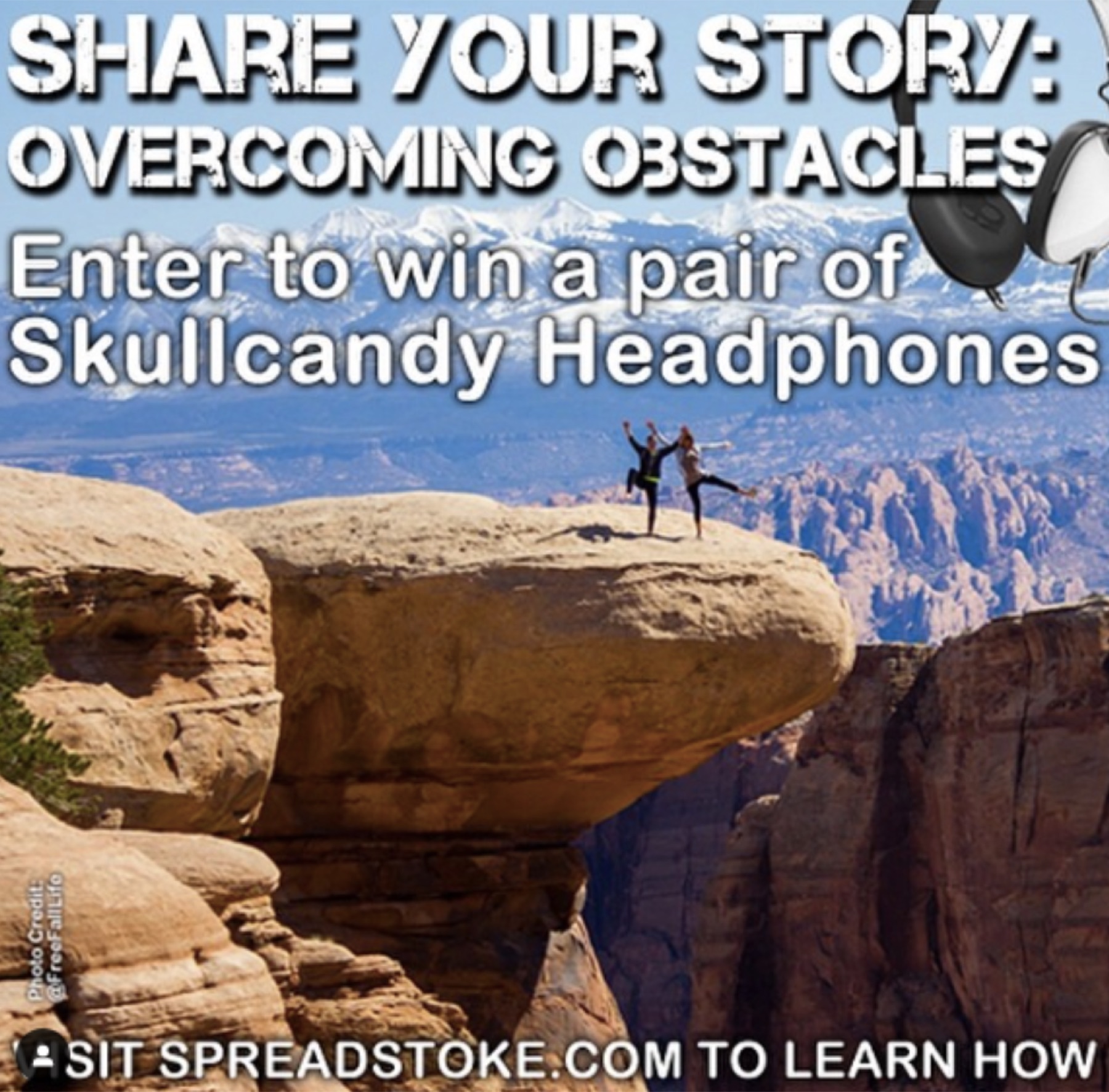 Spread Stoke story contest graphic about overcoming obstacles